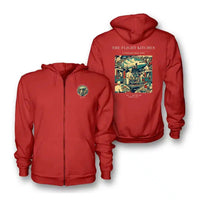 Thumbnail for VINTAGE G4092 - The Flight Kitchen - Premium Zipped Hoodie design on red