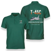 Thumbnail for T-45C Goshawk design on green double-side polo t-shirt, double-side print