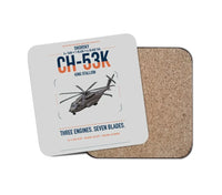 Thumbnail for Sikorsky CH-53K King Stallion design on light gray 1 piece coaster