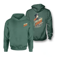 Thumbnail for SIGNAL 631 - She Owns The Departure - Double-Side Hoodie design on green double side hoodie