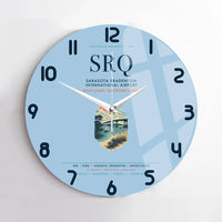 Thumbnail for Sarasota Bradenton International Airport (SRQ) design on light blue no frame wall clock