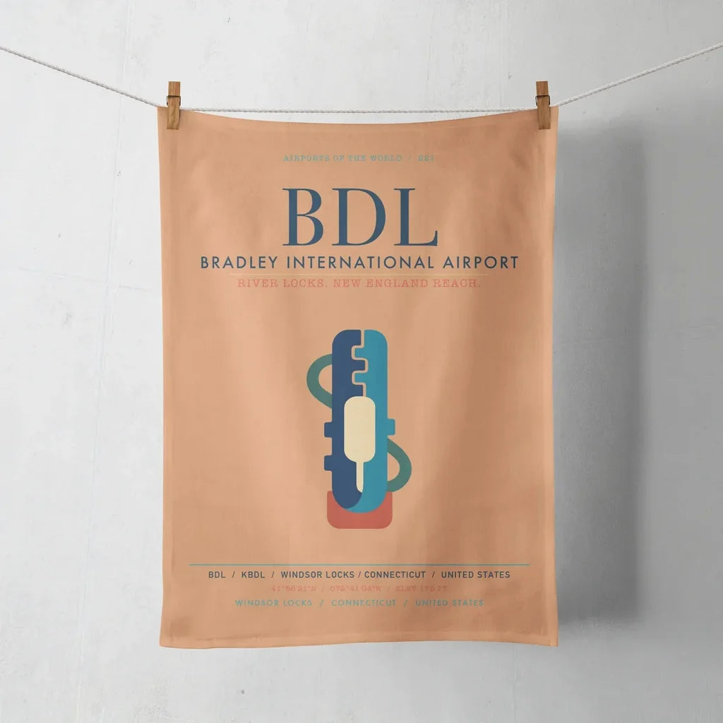 Bradley International Airport (BDL) design on orange towel