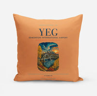 Thumbnail for Edmonton International Airport (YEG) design on orange pillow