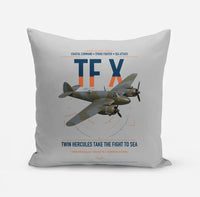 Thumbnail for Bristol Beaufighter TF X design on light gray pillow