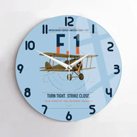 Thumbnail for Sopwith Camel F.1 design on light blue no frame wall clock