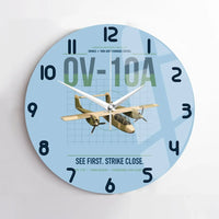 Thumbnail for OV-10A Bronco design on light blue no frame wall clock