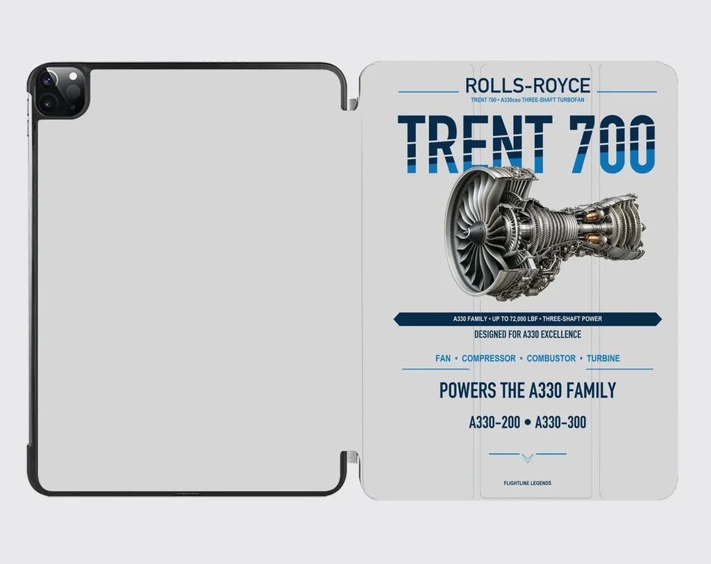 TRENT 700 design on light gray ipad tablet case