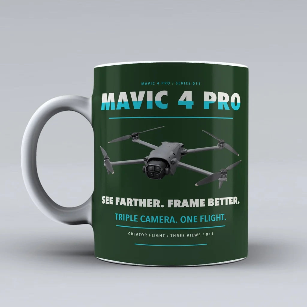 Mavic 4 Pro Mug design on dark green dji