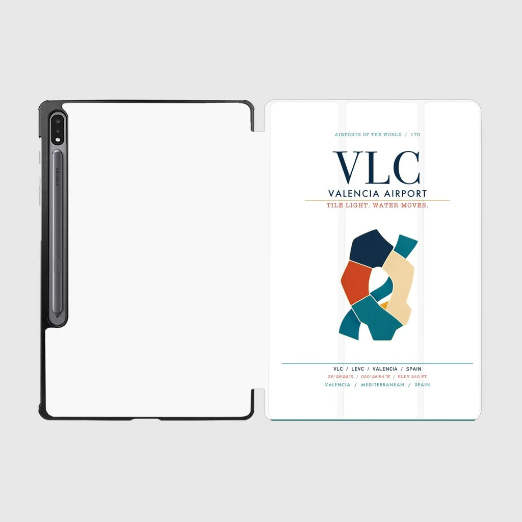 Valencia Airport (VLC) design on white samsung tablet tablet case