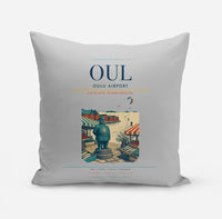 Thumbnail for Oulu Airport (OUL) design on light gray pillow