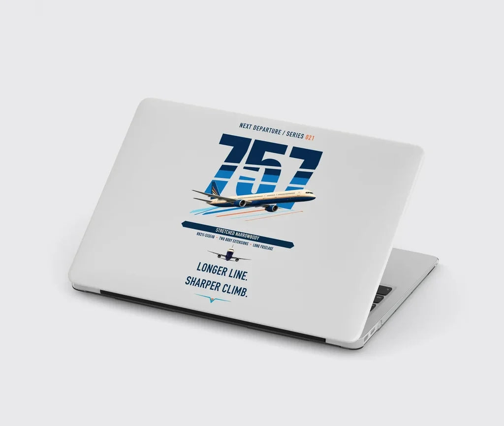 Boeing 757-300 design on light gray MacBook case