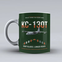 Thumbnail for KC-130T NP2000 design on dark green ceramic mug, double-side print