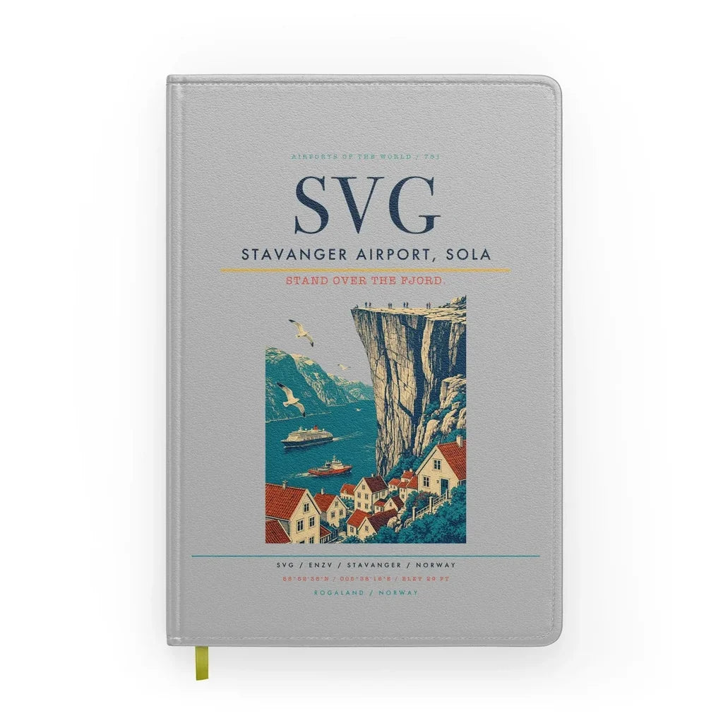 Stavanger Airport, Sola (SVG) design on light gray notebook