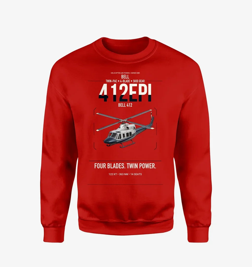 Bell 412EPI design on red sweatshirt