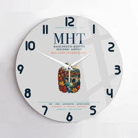 Thumbnail for Manchester–Boston Regional Airport (MHT) design on light gray no frame wall clock