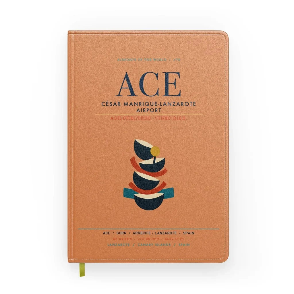 César Manrique-Lanzarote Airport (ACE) design on orange notebook