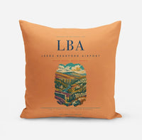 Thumbnail for Leeds Bradford Airport (LBA) design on orange pillow