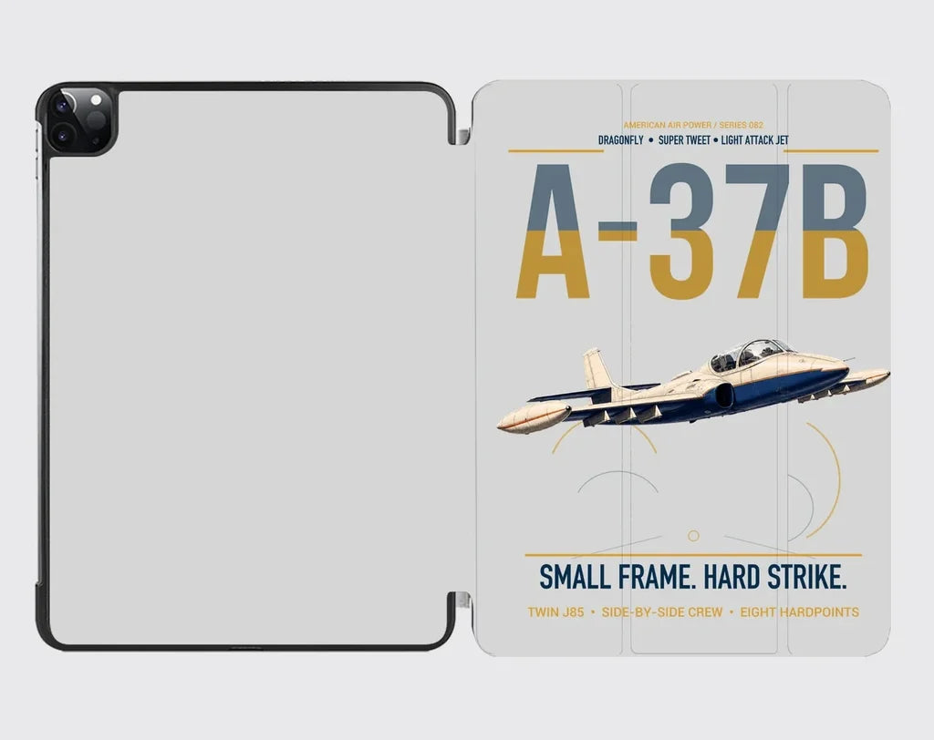 A-37B Dragonfly design on light gray ipad tablet case