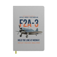 Thumbnail for F2A-3 Buffalo Hold the Line at Midway design on light gray notebook