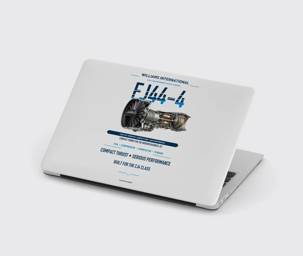 FJ44-4 design on light gray MacBook case