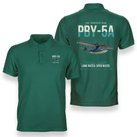 Thumbnail for PBY-5A Catalina design on green double-side polo t-shirt, double-side print