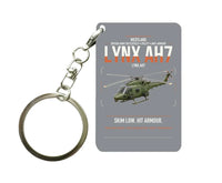 Thumbnail for Westland Lynx AH7 design on gray designed key chain, double-side print