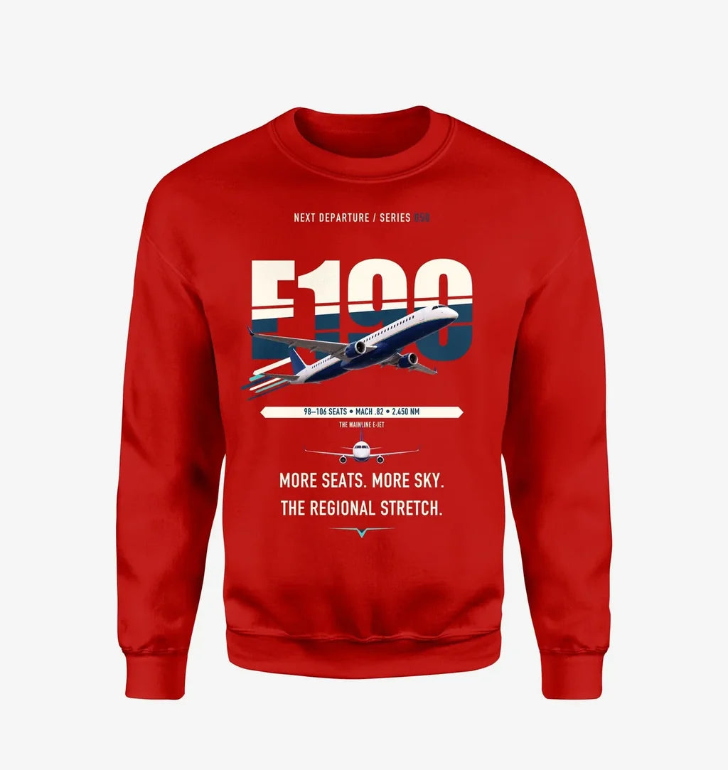Embraer E190 design on red sweatshirt