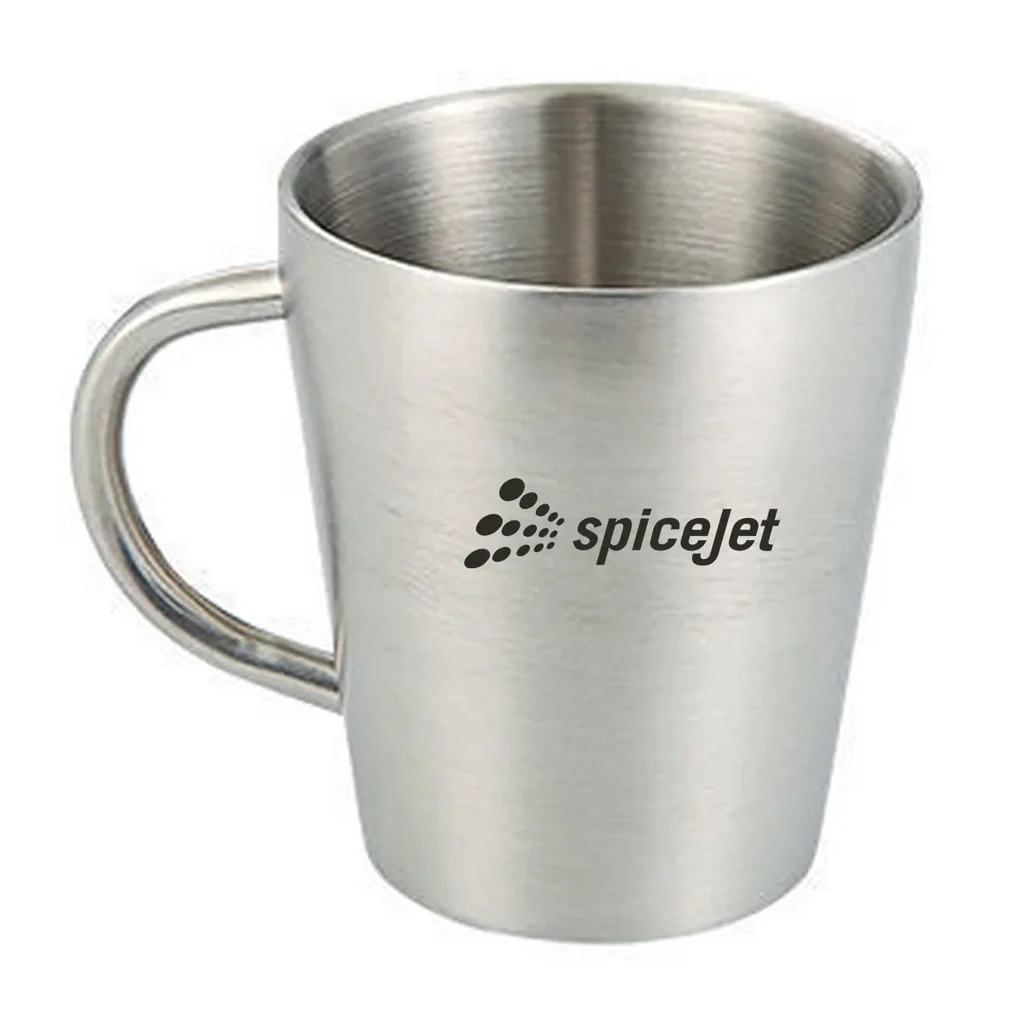 SpiceJet Stainless Steel Coffee mug in silver