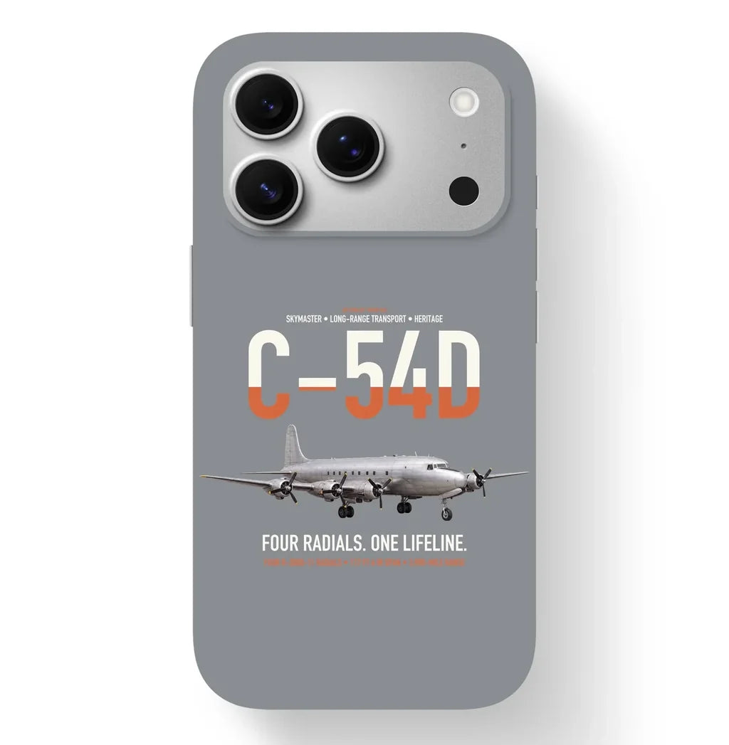 C-54D Skymaster design on gray magsafe iphone case, for iPhone 17 Pro