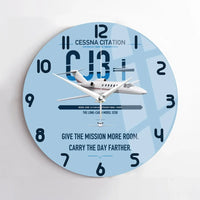 Thumbnail for Cessna Citation CJ3+ design on light blue no frame wall clock