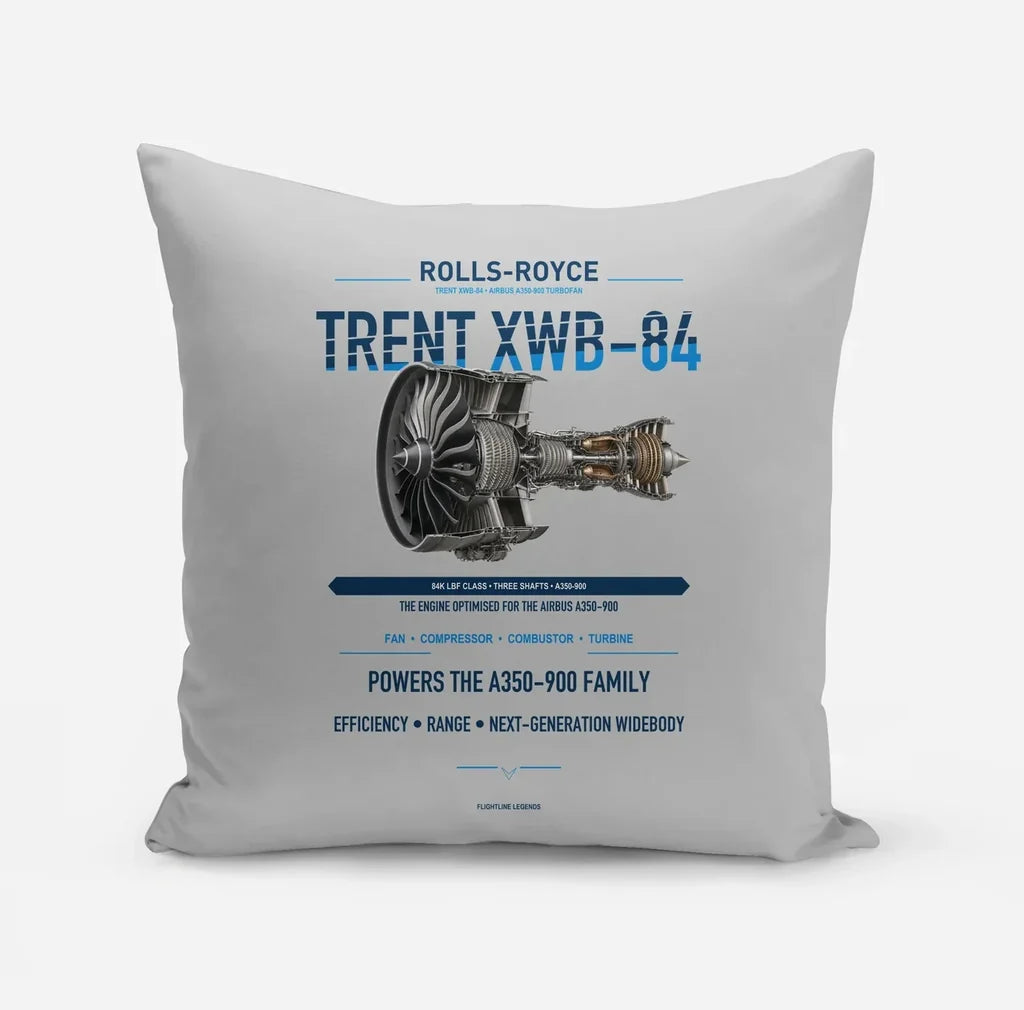 TRENT XWB-84 design on light gray pillow