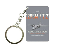 Thumbnail for Airbus C295M T.21 design on gray designed key chain, double-side print