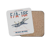 Thumbnail for F-A-18F Super Hornet design on light gray 1 piece coaster