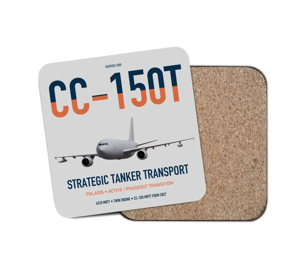 Airbus CC-150T Polaris design on light gray 1 piece coaster