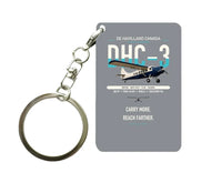 Thumbnail for DHC-3 Otter design on gray designed key chain, double-side print