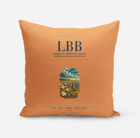 Thumbnail for Lubbock Preston Smith International Airport (LBB) design on orange pillow