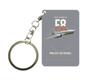 Thumbnail for Gloster Meteor F8 design on gray designed key chain, double-side print