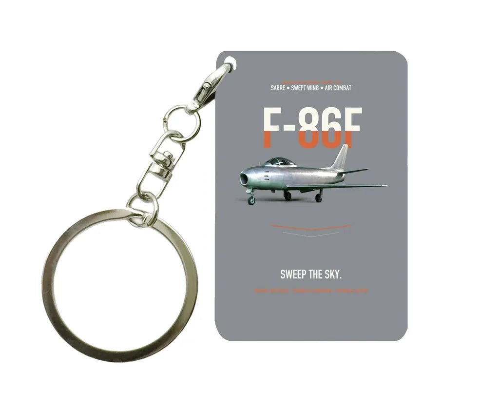 F-86F SABRE Key Chain design on gray key chain