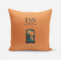 Thumbnail for Tianjin Binhai International Airport (TSN) design on orange pillow