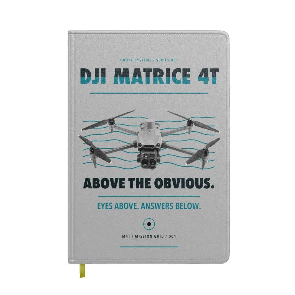 DJI Matrice 4T design on light gray notebook