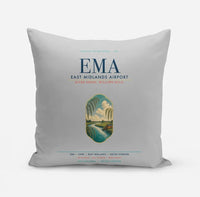 Thumbnail for East Midlands Airport (EMA) design on light gray pillow