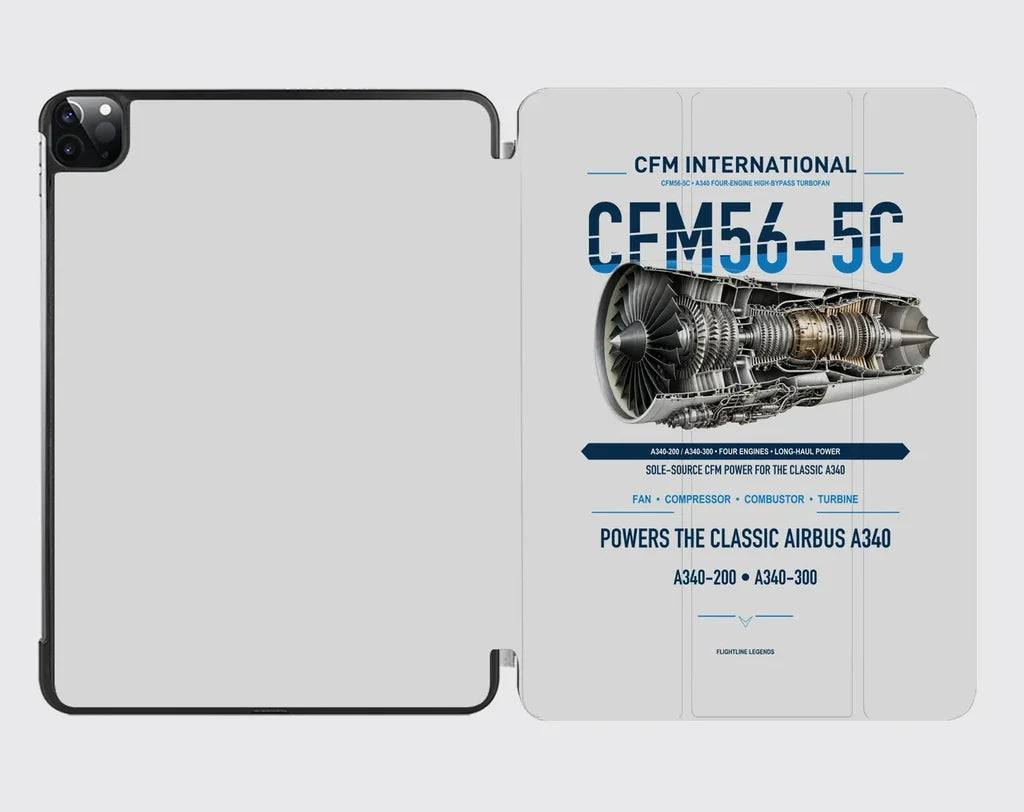 CFM56-5C design on light gray ipad tablet case