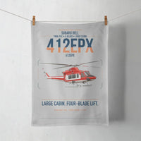 Thumbnail for SUBARU Bell 412EPX design on light gray towel