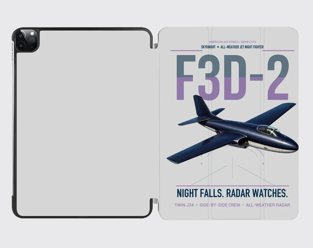 F3D-2 Skyknight design on light gray ipad tablet case