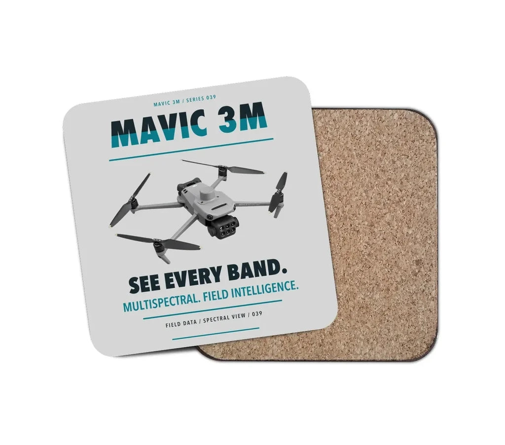 DJI Mavic 3 Multispectral design on light gray 1 piece coaster