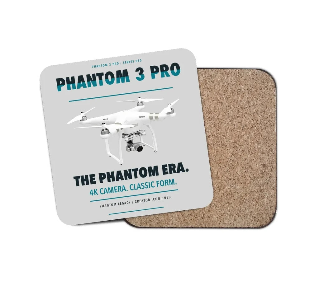 DJI Phantom 3 Professional design on light gray 1 piece coaster