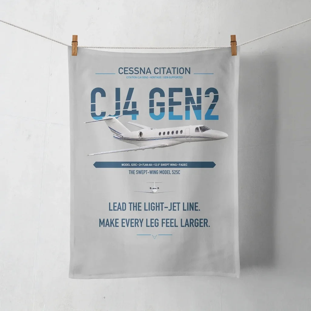 Cessna Citation CJ4 Gen2 design on light gray towel