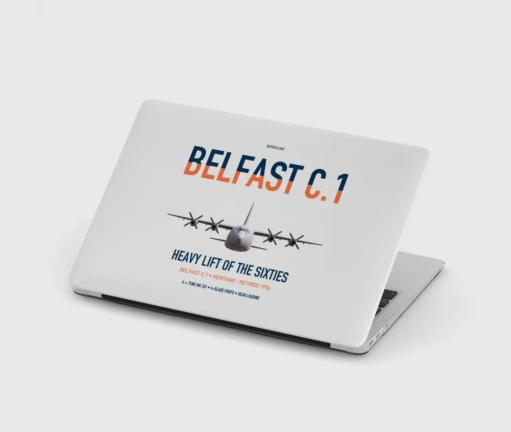 Short Belfast C.1 design on light gray MacBook case
