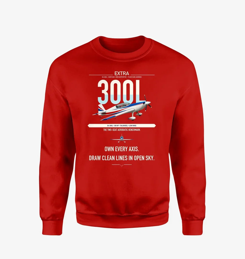 Extra 300L design on red sweatshirt