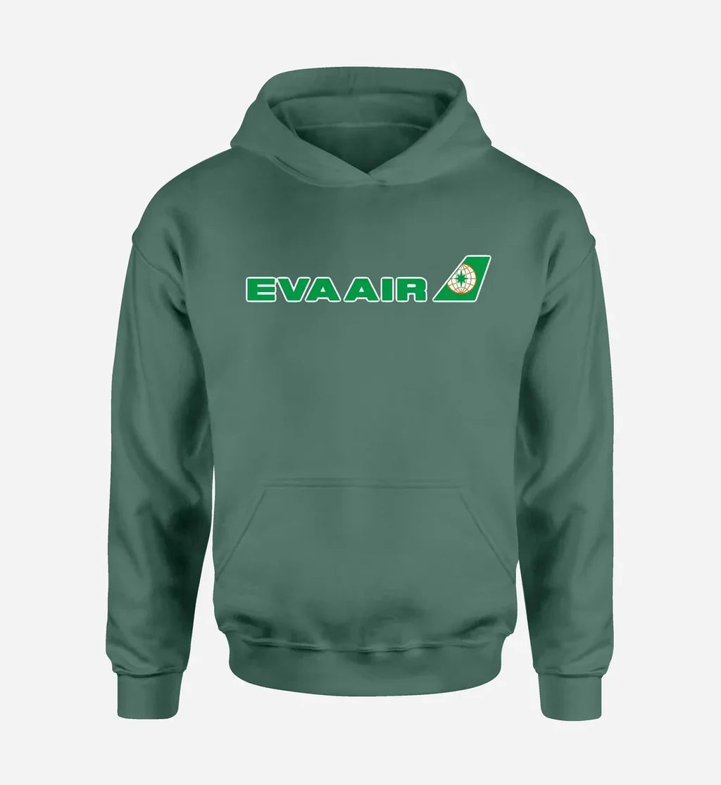 EVA Air Airlines logo printed on green hoodie